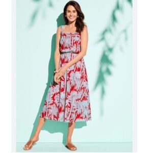 Talbots Pink and Red Strapless Sundress Resort Wear